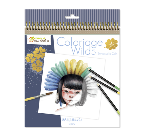 Cuaderno Colorear Coloriage Wild 4 Avenue Mandarine –